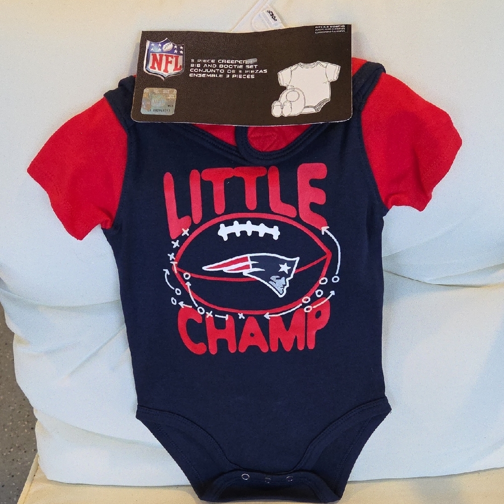 NFL Patriots Baby Creeper Set